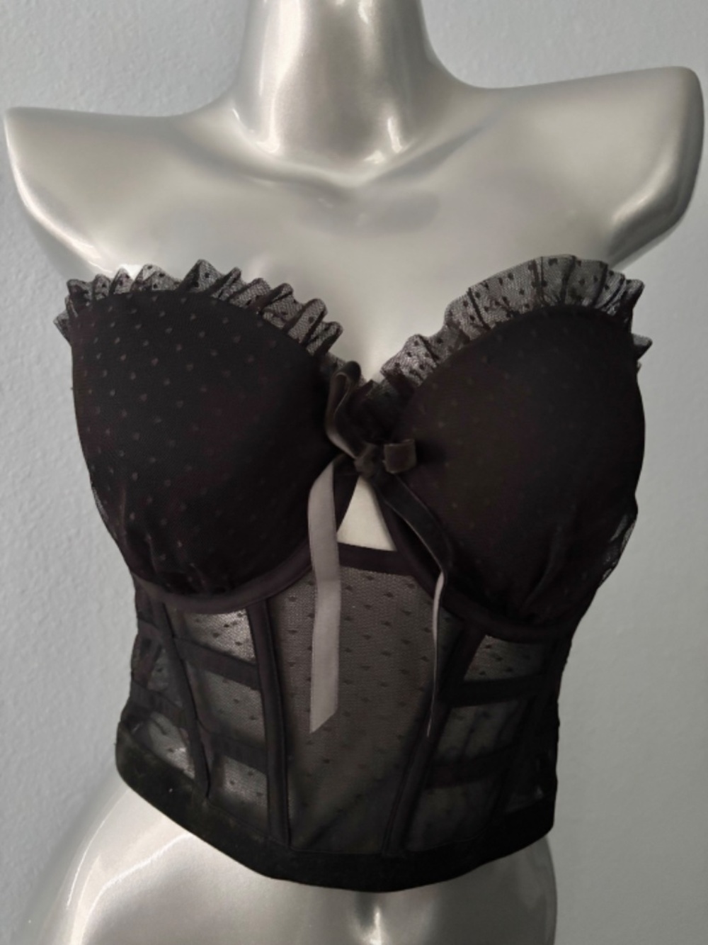 Victoria's Secret Dream Angels Corset Bra Nwt Black Long Line Strapless 34D